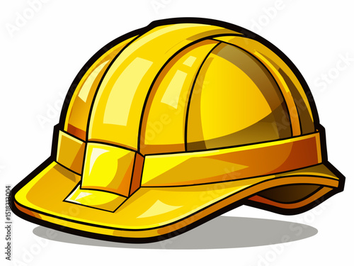 A vector of a yellow construction safety helmet, isolated on a white background
