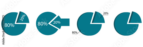 Pareto Principle Pie Chart – 80/20 Rule Visualization for Business Strategy and Efficiency