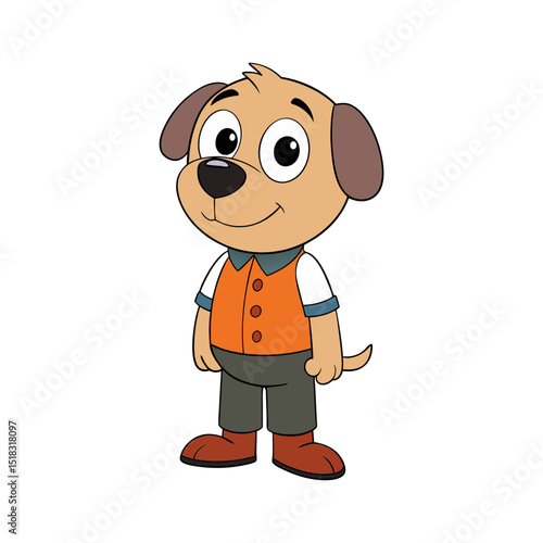 dog man cute vector art illustration