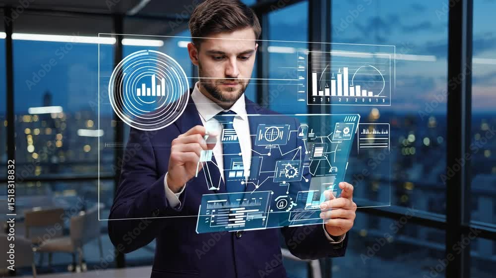 Blockchain supply chain business smart contract solution protocol. motion video.