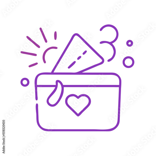 Party Favor Box Icon for Birthday Gifts and Treats