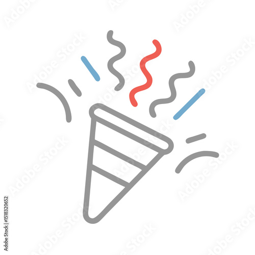 Corporate Confetti Popper Icon for Business Party and Success
