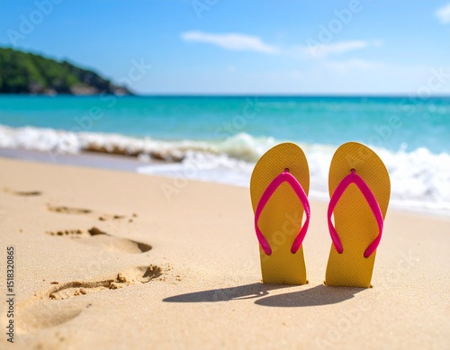 flip flops on the beach
