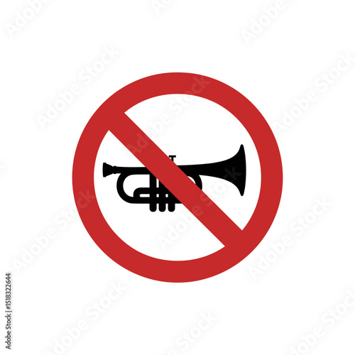 Silence Sign: A bold, graphic representation of a no-honking sign, commanding immediate attention and symbolizing a call for peace and quiet.