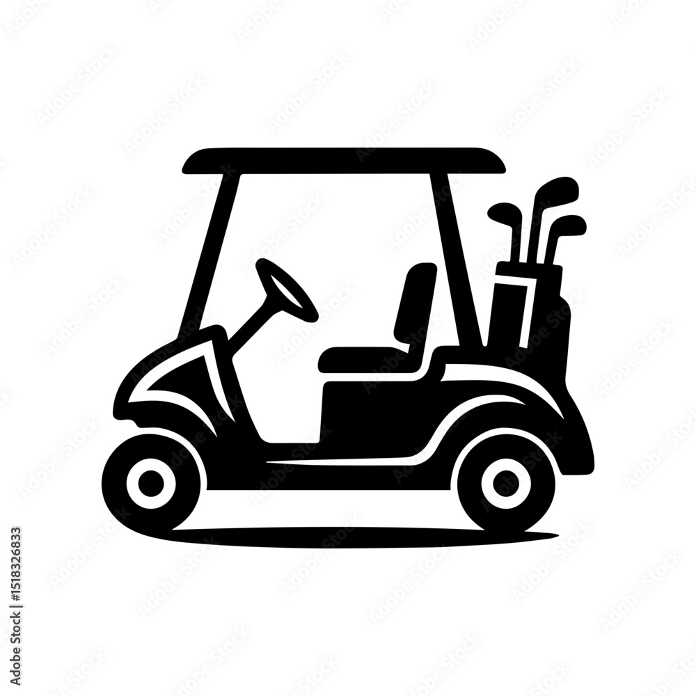 Fototapeta premium Golf cart icon with transparent background small electric vehicle transport symbol 