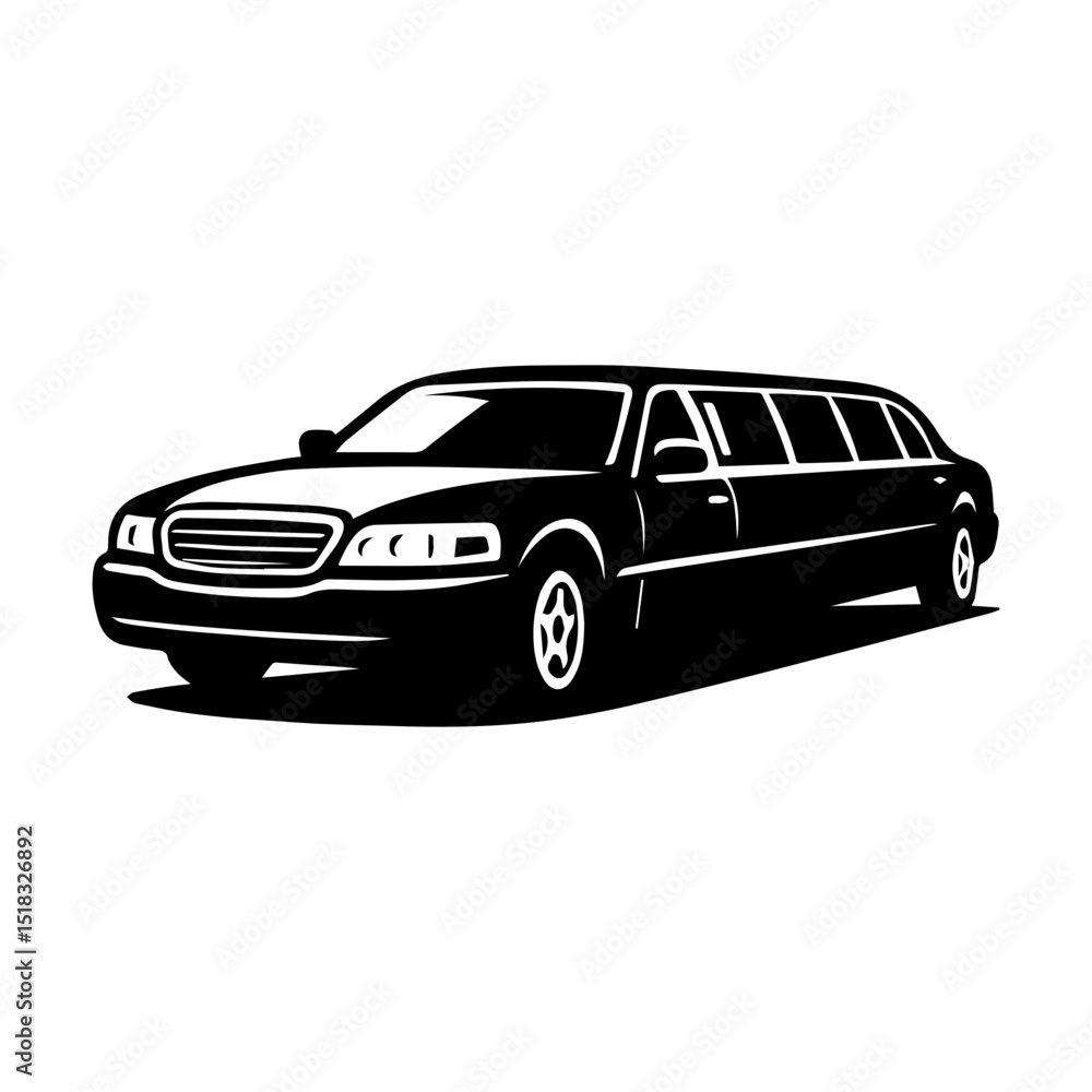 Naklejka premium Limousine icon with transparent background luxury transport vehicle symbol