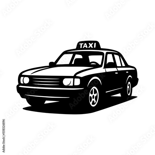 Taxi icon with transparent background city transportation vehicle symbol

