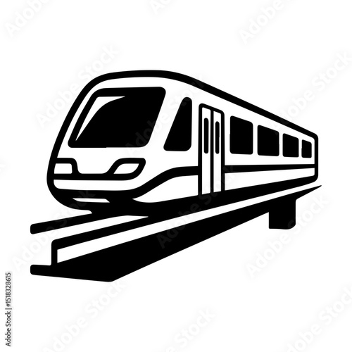 Monorail icon in transparent background
