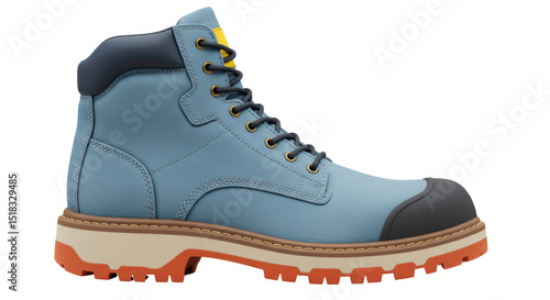 Canvastavla Isolated Blue Work Boot