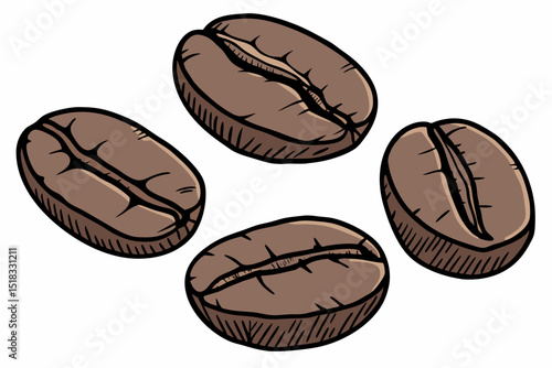 coffee beans isolated on white