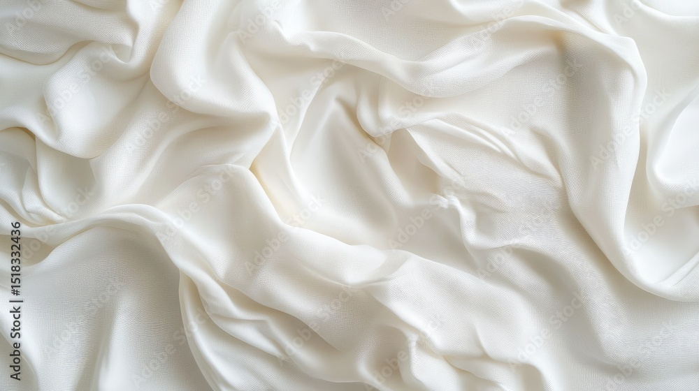 Obraz premium White Textured Fabric Sculpture on White Background 