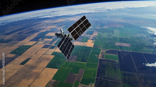 Fototapeta Naklejka Na Ścianę i Meble -  Satellite Orbiting Earth Observing Agriculture