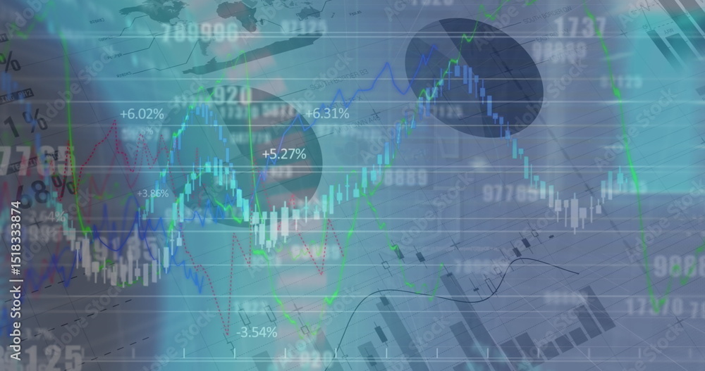 Obraz premium Image of digital interface over data processing