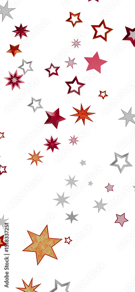 Beautiful background image of many stars in red, orange and silver. Perfect for celebration designs. Beautiful background image of many stars in red, orange and silver. Perfect for celebration designs.