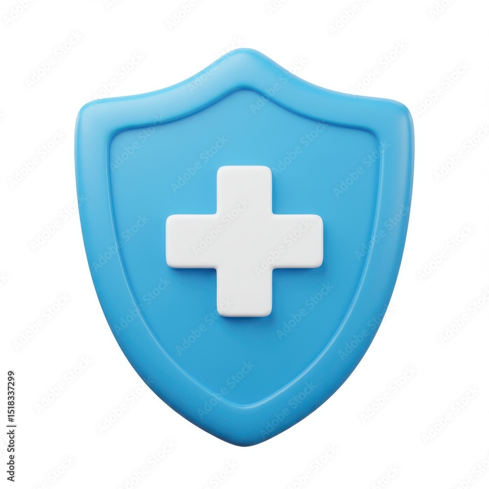 Fototapeta premium 3d medical shield icon isolated on white background