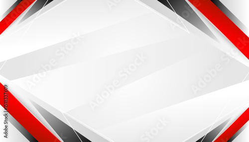 Abstract white and red corporate geometric background.