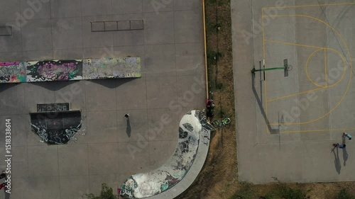 Aerial view in a park