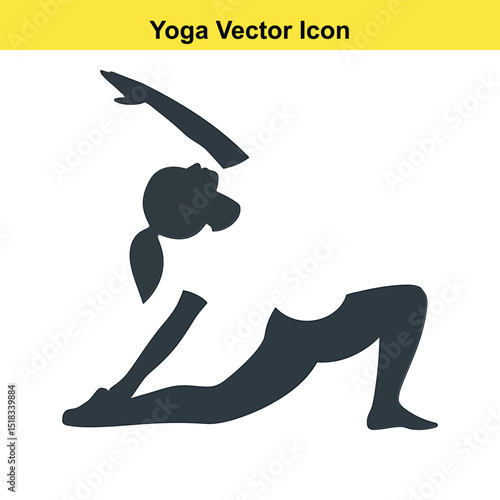 Woman practicing yoga low lunge pose vector icon