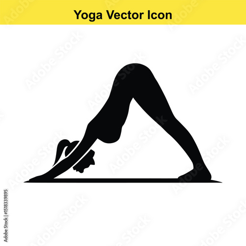 Woman practicing downward facing dog yoga pose on mat