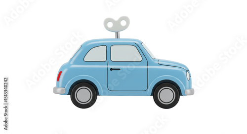 Isolated Wind Up Toy Car