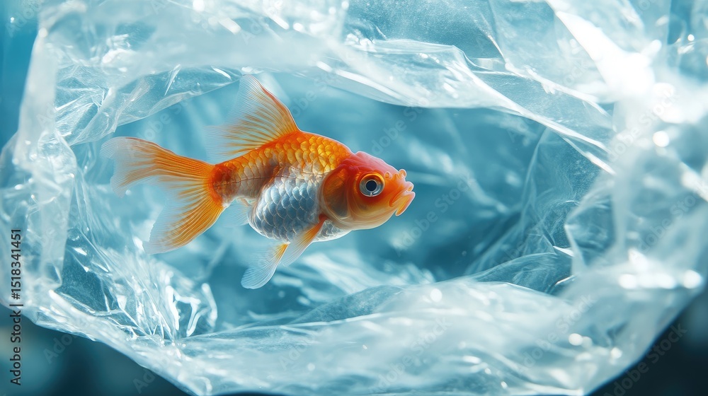 plastic bag full of water with fish inside plastic bag full of water with fish inside