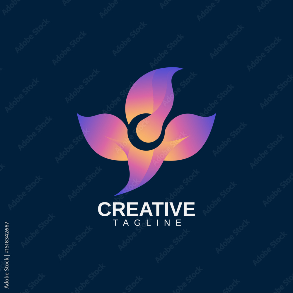 Obraz premium Colorful Flower Logo Vector, Creative and Easy to Edit Design 