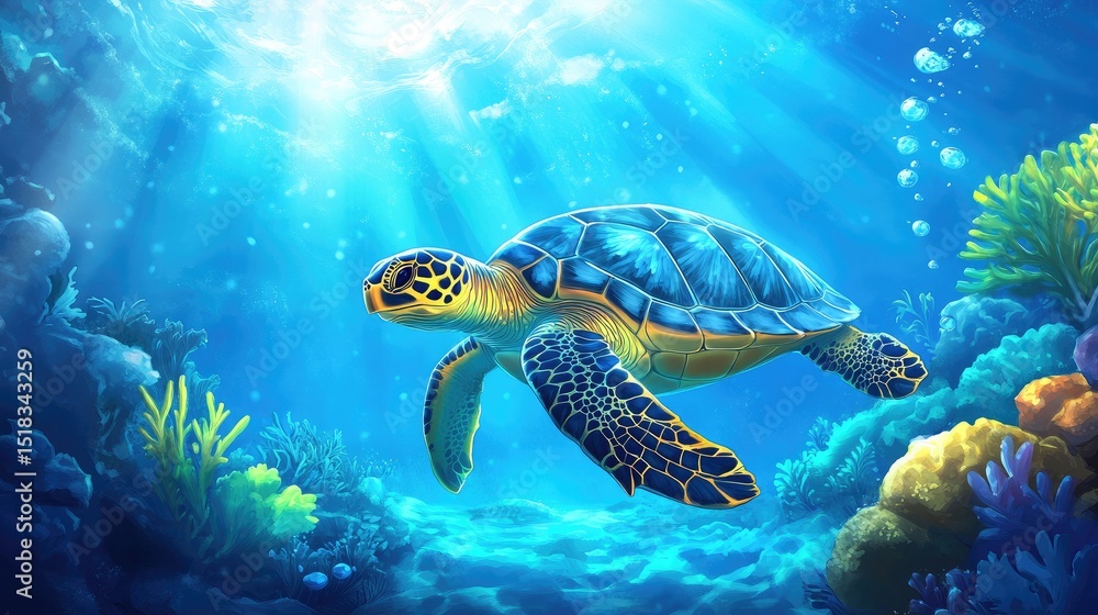 Obraz premium green sea turtle