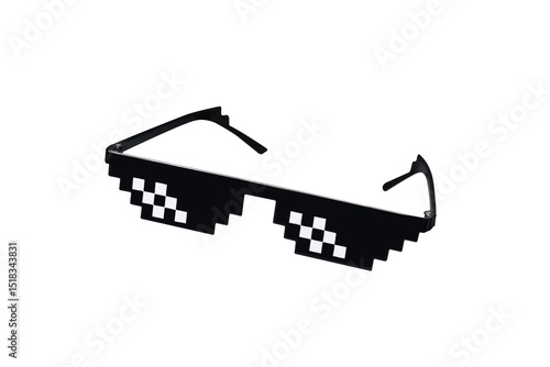 Wallpaper Mural Real 3d pixel art thug glasses like design vector illustration isolated on transparent png background. Mock up template. Torontodigital.ca