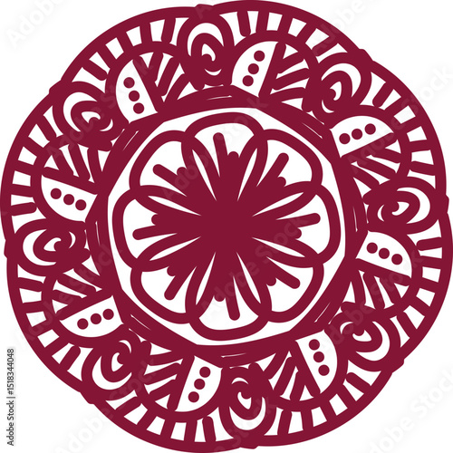 Beautifully crafted mandala vector illustration featuring detailed, symmetrical patterns in a circular layout. Ideal for use in spiritual art, coloring books, meditation visuals, textile design, and d