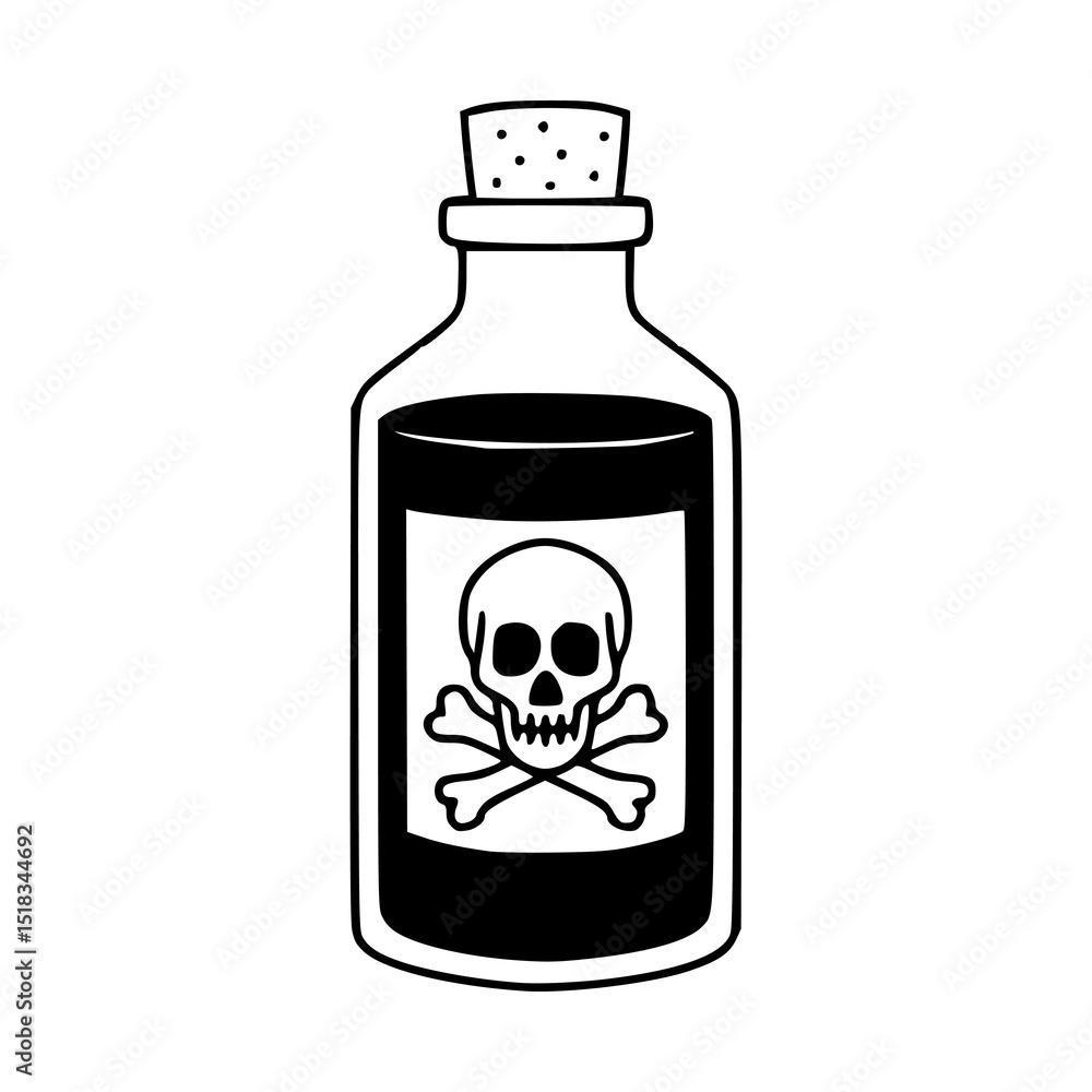 Fototapeta premium poison bottle with skull and crossbones icon