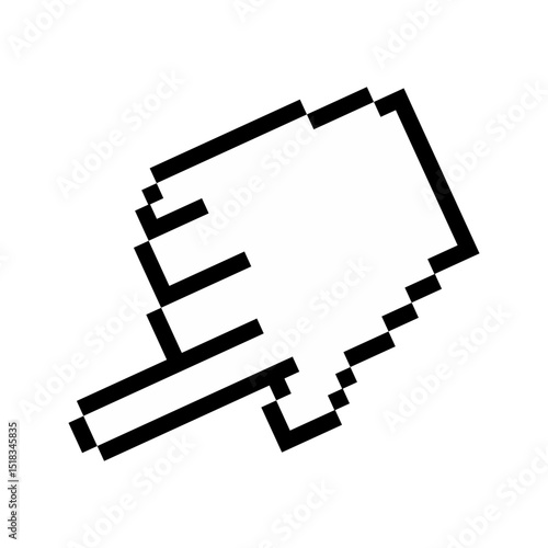 Pixel cursor hand pointer icon ideal for website, UI design, navigation or digital interfaces