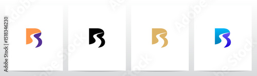 Road River Cutting Negative Space Letter Logo Design B