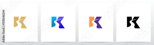 Road River Cutting Negative Space Letter Logo Design K