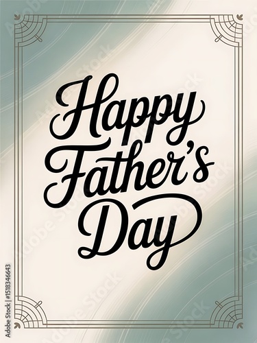 A Father's Day Greeting: Elegant calligraphic text conveys heartfelt wishes, symbolizing the day of honoring paternal bonds with love and gratitude. 