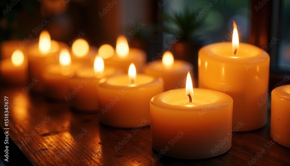 Candlelight ambiance in cozy living space Candlelight ambiance in cozy living space