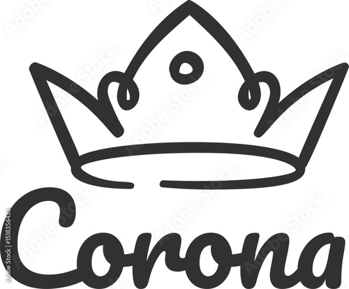 Stylized drawing depicting a corona, conveying themes of monarchy, power, success, and leadership. Perfect for illustrating concepts of authority and prestige in various contexts