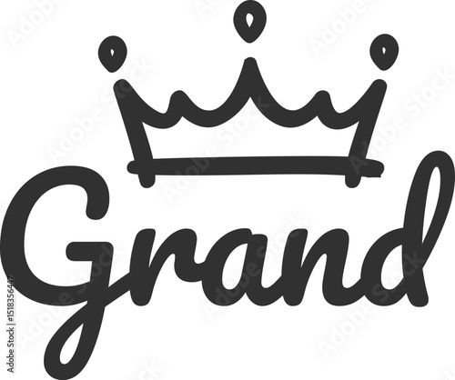 Simple, hand drawn crown symbolizes grandness, excellence, and premium quality, perfect for logos, branding, and design projects emphasizing superior quality