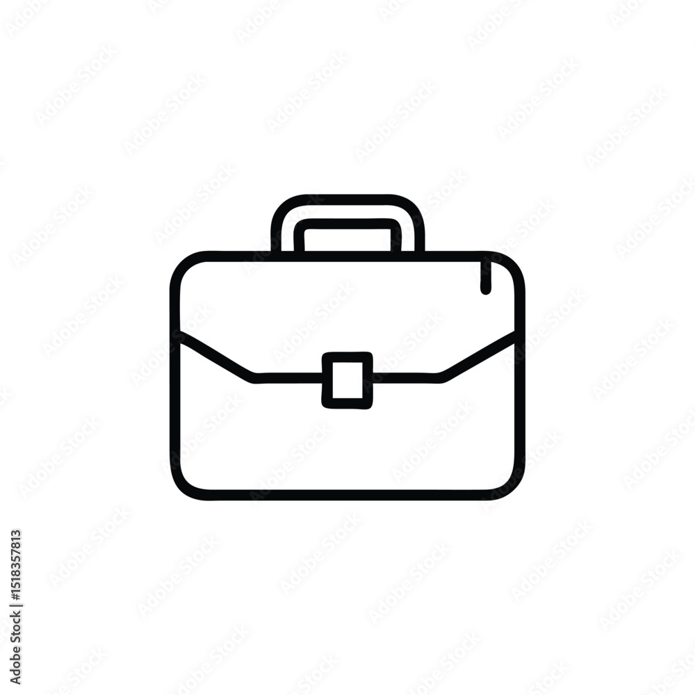 Minimalist Silhouette Briefcase Icon in Black Line Style Isolated on White Background for Business and Office Graphic Design Minimalist Silhouette Briefcase Icon in Black Line Style Isolated on White Background for Business and Office Graphic Design