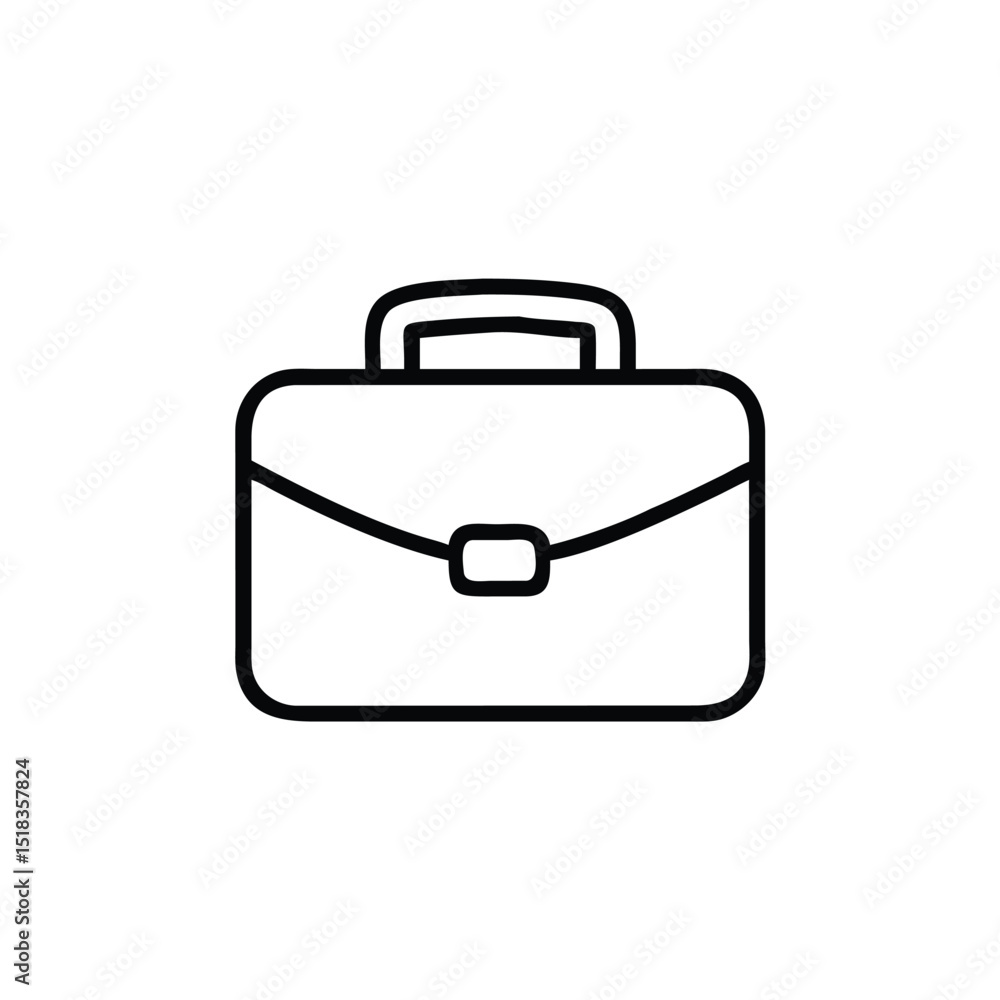 Minimalist Silhouette Briefcase Icon in Black Line Style Isolated on White Background for Business and Office Graphic Design Minimalist Silhouette Briefcase Icon in Black Line Style Isolated on White Background for Business and Office Graphic Design