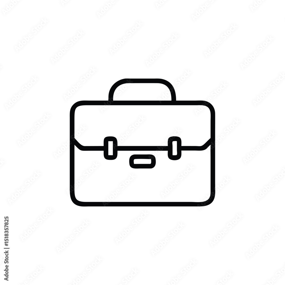 Minimalist Silhouette Briefcase Icon in Black Line Style Isolated on White Background for Business and Office Graphic Design Minimalist Silhouette Briefcase Icon in Black Line Style Isolated on White Background for Business and Office Graphic Design