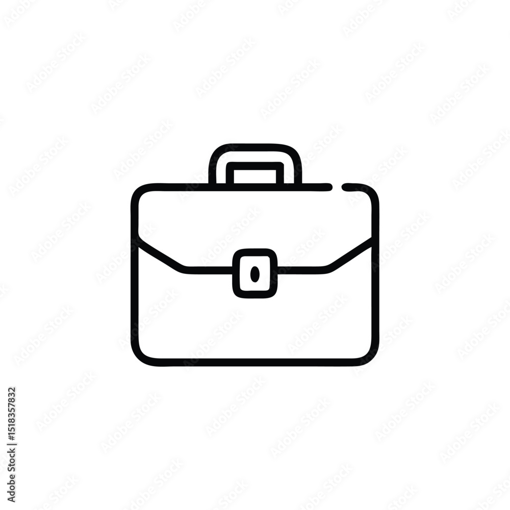 Minimalist Silhouette Briefcase Icon in Black Line Style Isolated on White Background for Business and Office Graphic Design Minimalist Silhouette Briefcase Icon in Black Line Style Isolated on White Background for Business and Office Graphic Design