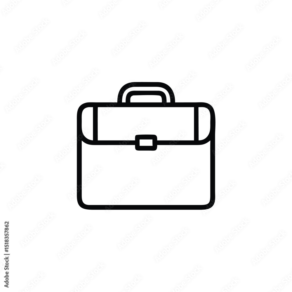 Minimalist Silhouette Briefcase Icon in Black Line Style Isolated on White Background for Business and Office Graphic Design Minimalist Silhouette Briefcase Icon in Black Line Style Isolated on White Background for Business and Office Graphic Design