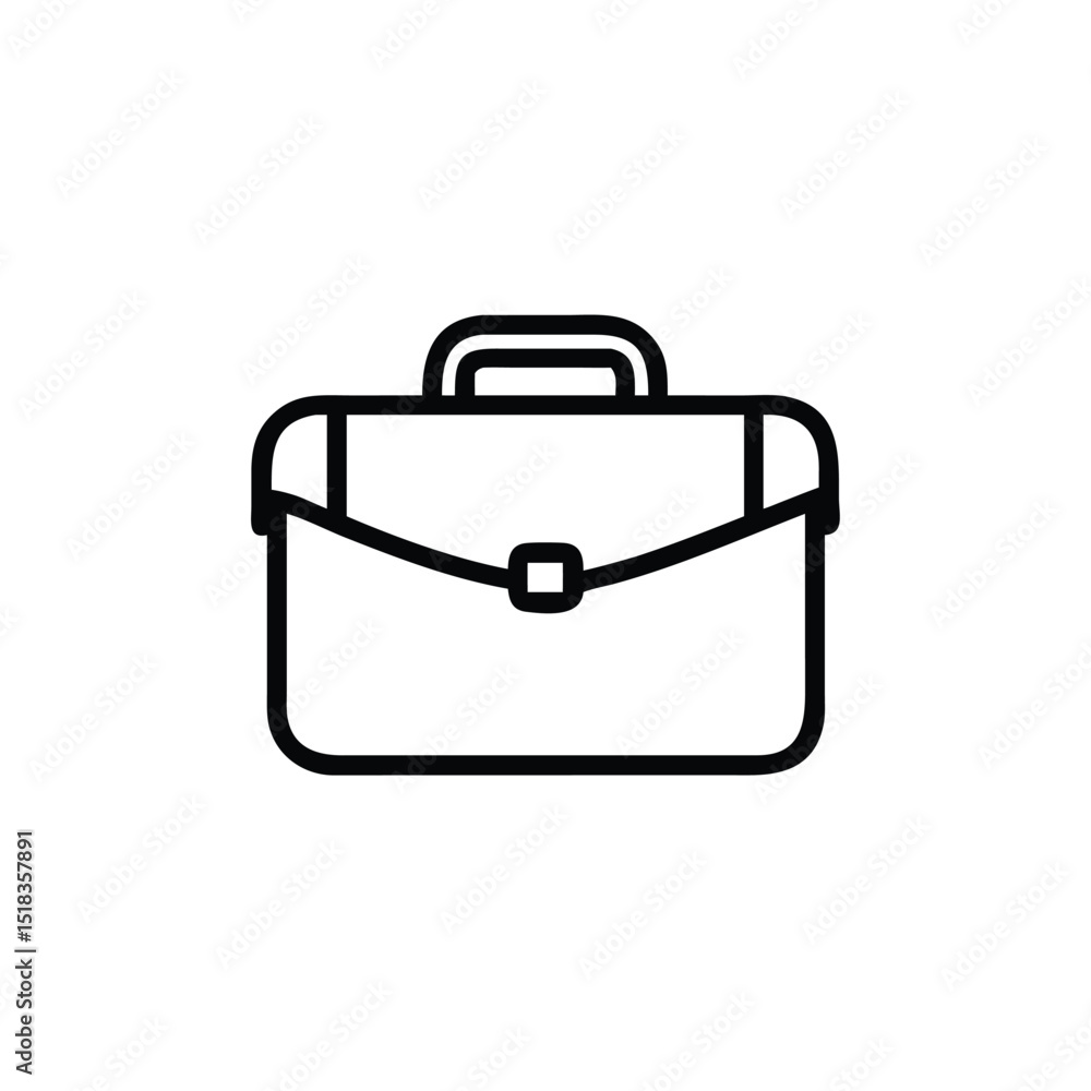 Minimalist Silhouette Briefcase Icon in Black Line Style Isolated on White Background for Business and Office Graphic Design Minimalist Silhouette Briefcase Icon in Black Line Style Isolated on White Background for Business and Office Graphic Design
