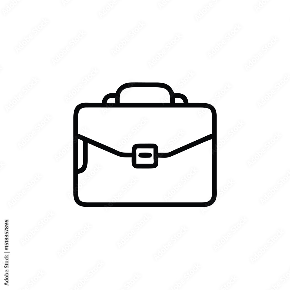 Minimalist Silhouette Briefcase Icon in Black Line Style Isolated on White Background for Business and Office Graphic Design Minimalist Silhouette Briefcase Icon in Black Line Style Isolated on White Background for Business and Office Graphic Design