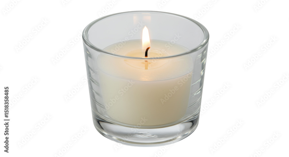 Isolated Candle in Glass Holder Isolated Candle in Glass Holder