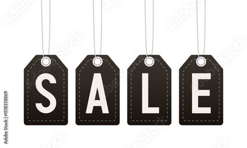 Sale tag. Black tags on a white background. Vector illustration.