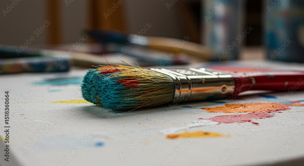 Obraz premium hand and paintbrush