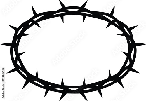 crown of thorns silhouette vector icon
