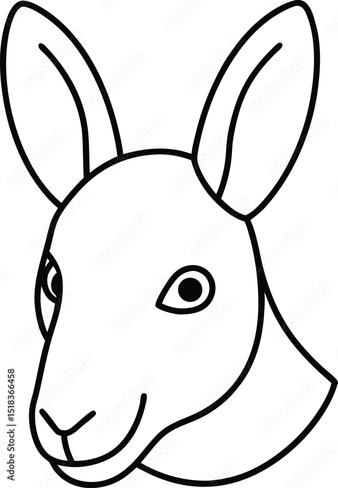 Fototapeta premium Line Art Drawing of a Rabbit Simple, Elegant, and Captivating