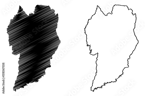 Curitiba City (Federative Republic of Brazil, Parana State) map vector illustration, scribble sketch City of Curitiba map